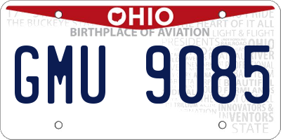 OH license plate GMU9085