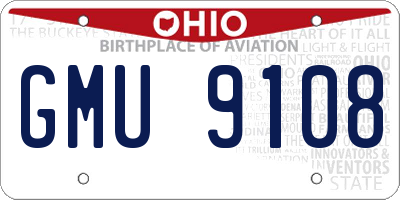 OH license plate GMU9108