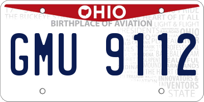 OH license plate GMU9112