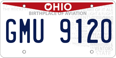 OH license plate GMU9120