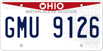 OH license plate GMU9126