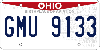 OH license plate GMU9133