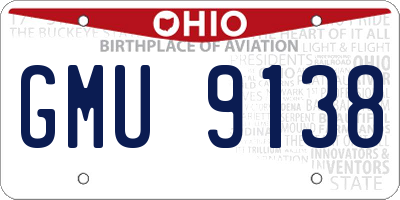 OH license plate GMU9138