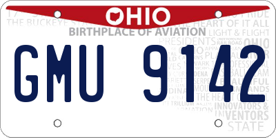 OH license plate GMU9142