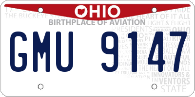 OH license plate GMU9147