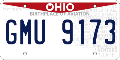 OH license plate GMU9173