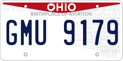 OH license plate GMU9179