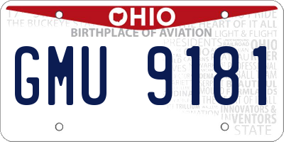 OH license plate GMU9181