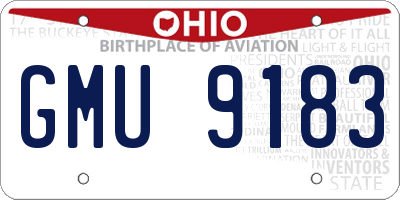 OH license plate GMU9183