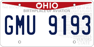 OH license plate GMU9193