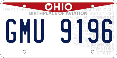 OH license plate GMU9196