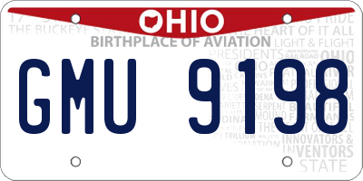 OH license plate GMU9198
