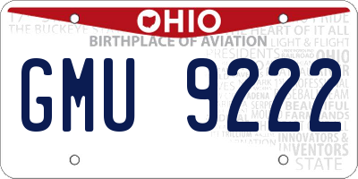 OH license plate GMU9222