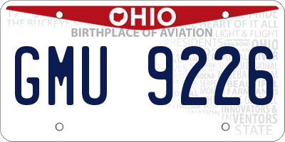 OH license plate GMU9226
