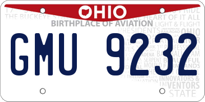 OH license plate GMU9232