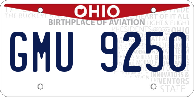 OH license plate GMU9250