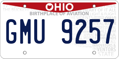 OH license plate GMU9257