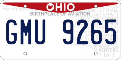 OH license plate GMU9265