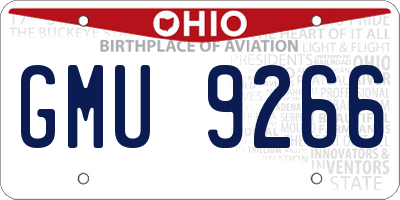 OH license plate GMU9266