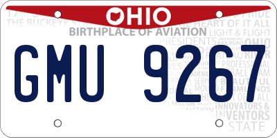 OH license plate GMU9267