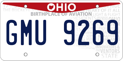 OH license plate GMU9269