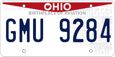OH license plate GMU9284