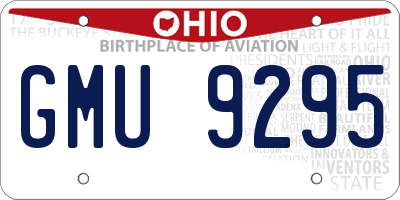 OH license plate GMU9295