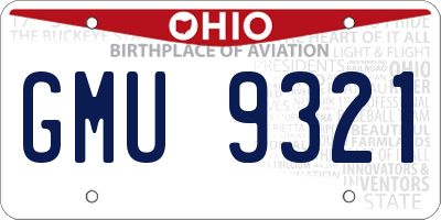 OH license plate GMU9321