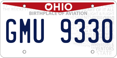 OH license plate GMU9330