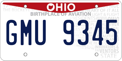 OH license plate GMU9345