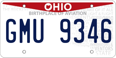 OH license plate GMU9346