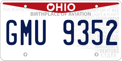 OH license plate GMU9352