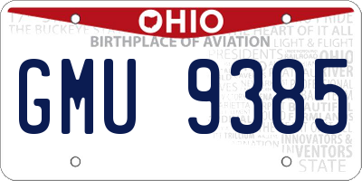 OH license plate GMU9385