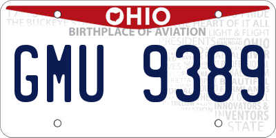 OH license plate GMU9389
