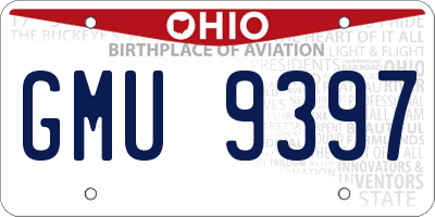 OH license plate GMU9397