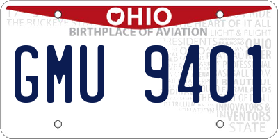 OH license plate GMU9401