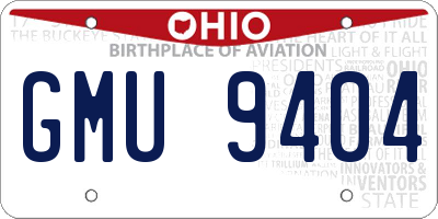 OH license plate GMU9404