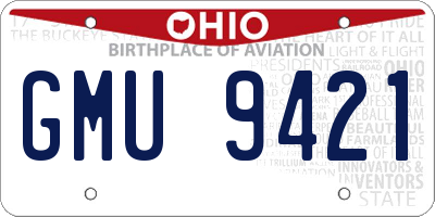 OH license plate GMU9421