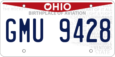 OH license plate GMU9428