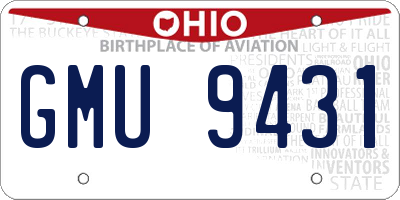 OH license plate GMU9431