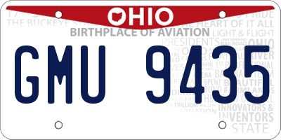 OH license plate GMU9435