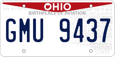 OH license plate GMU9437
