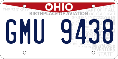 OH license plate GMU9438