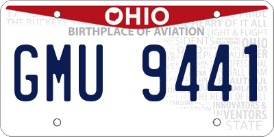 OH license plate GMU9441