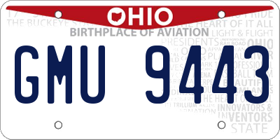 OH license plate GMU9443