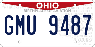 OH license plate GMU9487