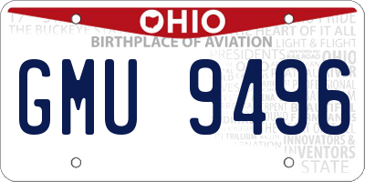 OH license plate GMU9496
