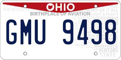 OH license plate GMU9498
