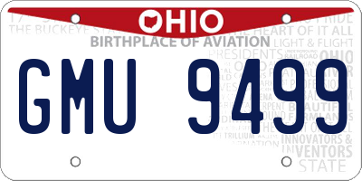 OH license plate GMU9499