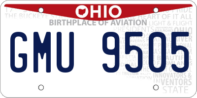 OH license plate GMU9505